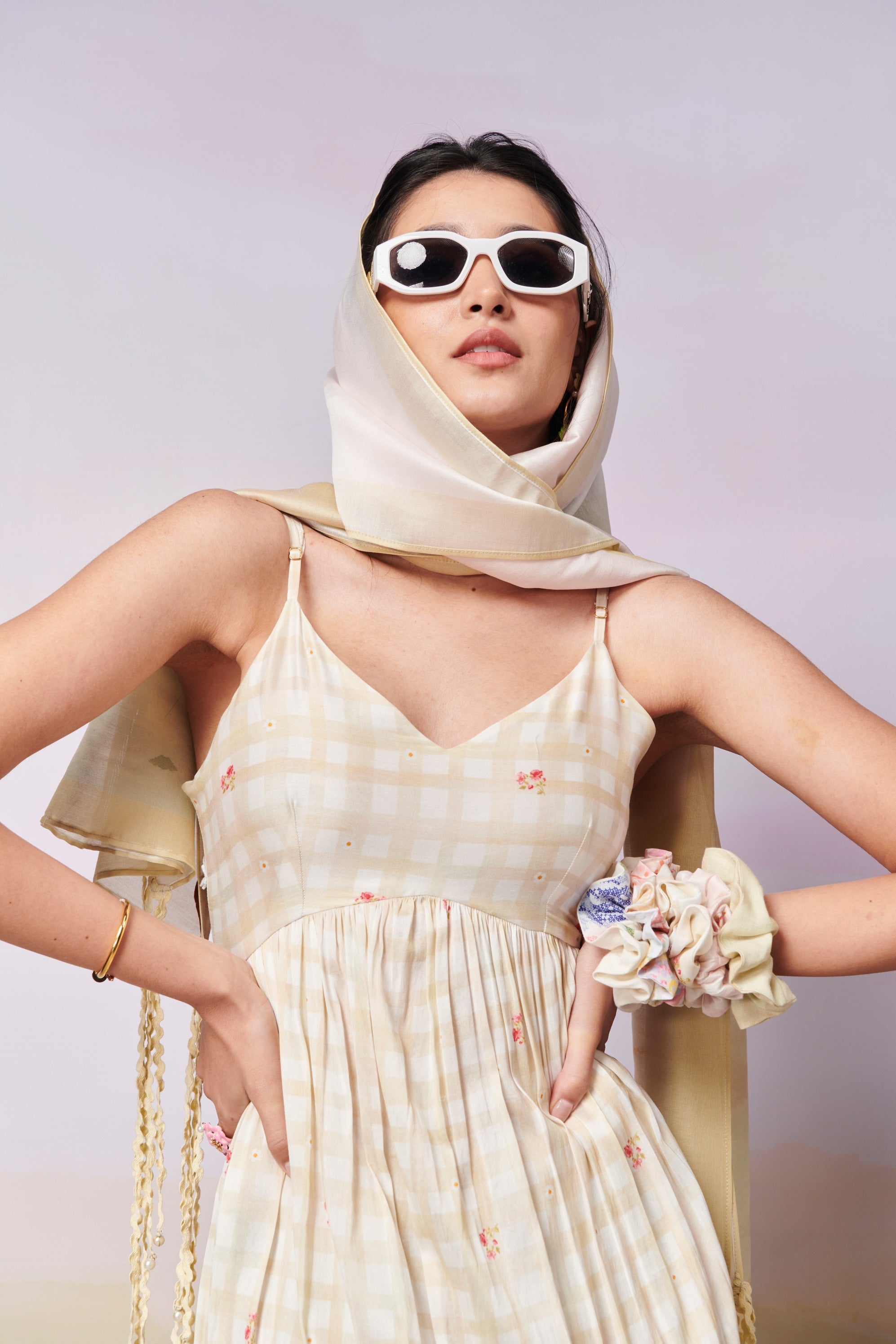 After Glow Rosette Long Dress