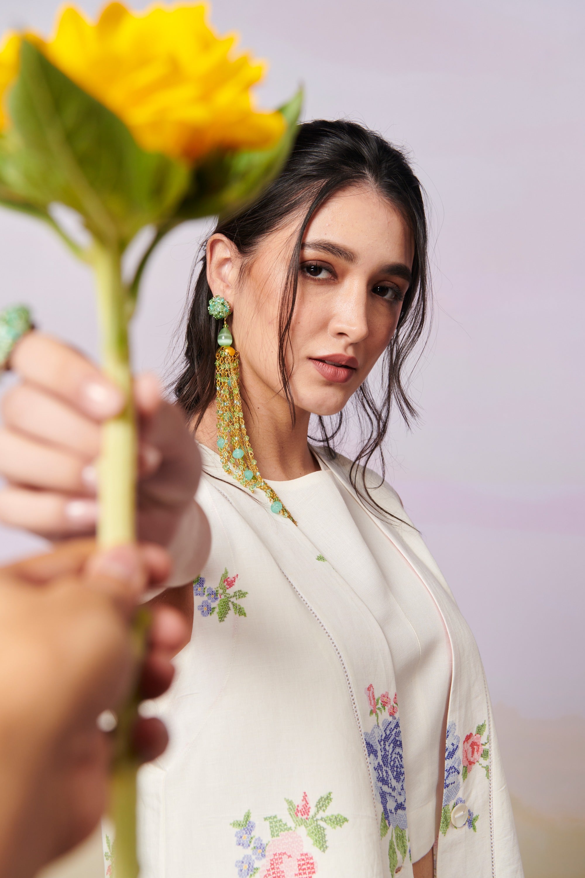 Summer Rose sleeveless overlay co-ord set