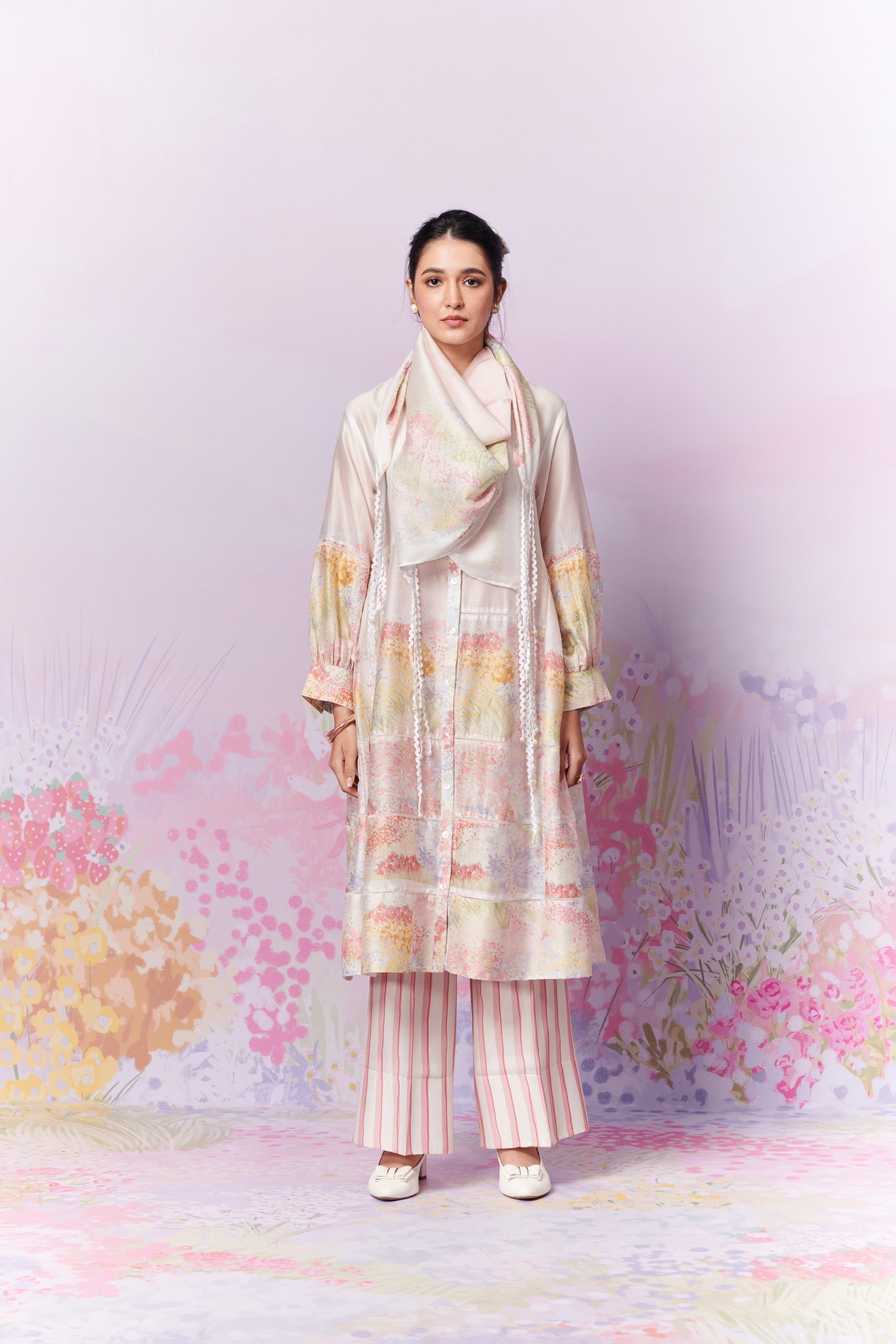 Meadow Kurta and Trousers co-ord set with Scarf