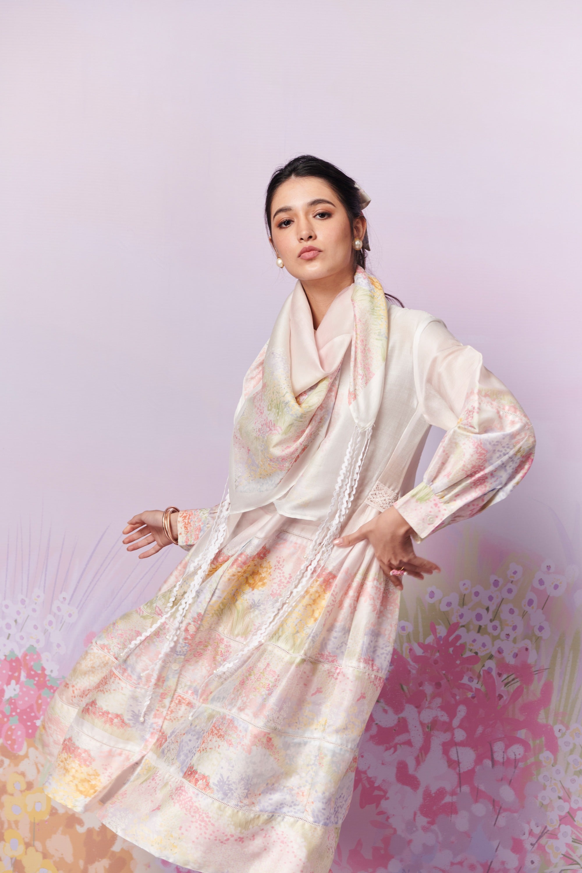 Meadow Kurta and Trousers co-ord set with Scarf