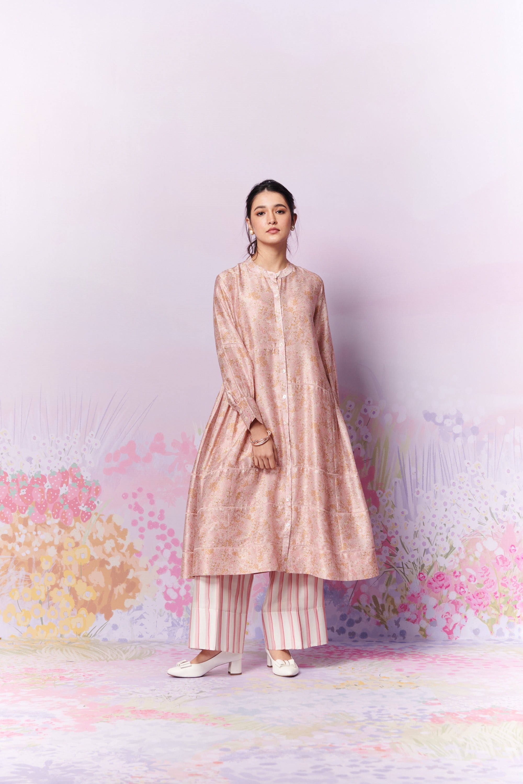 Petite Blooms Kurta and Trousers Co - Ord Set