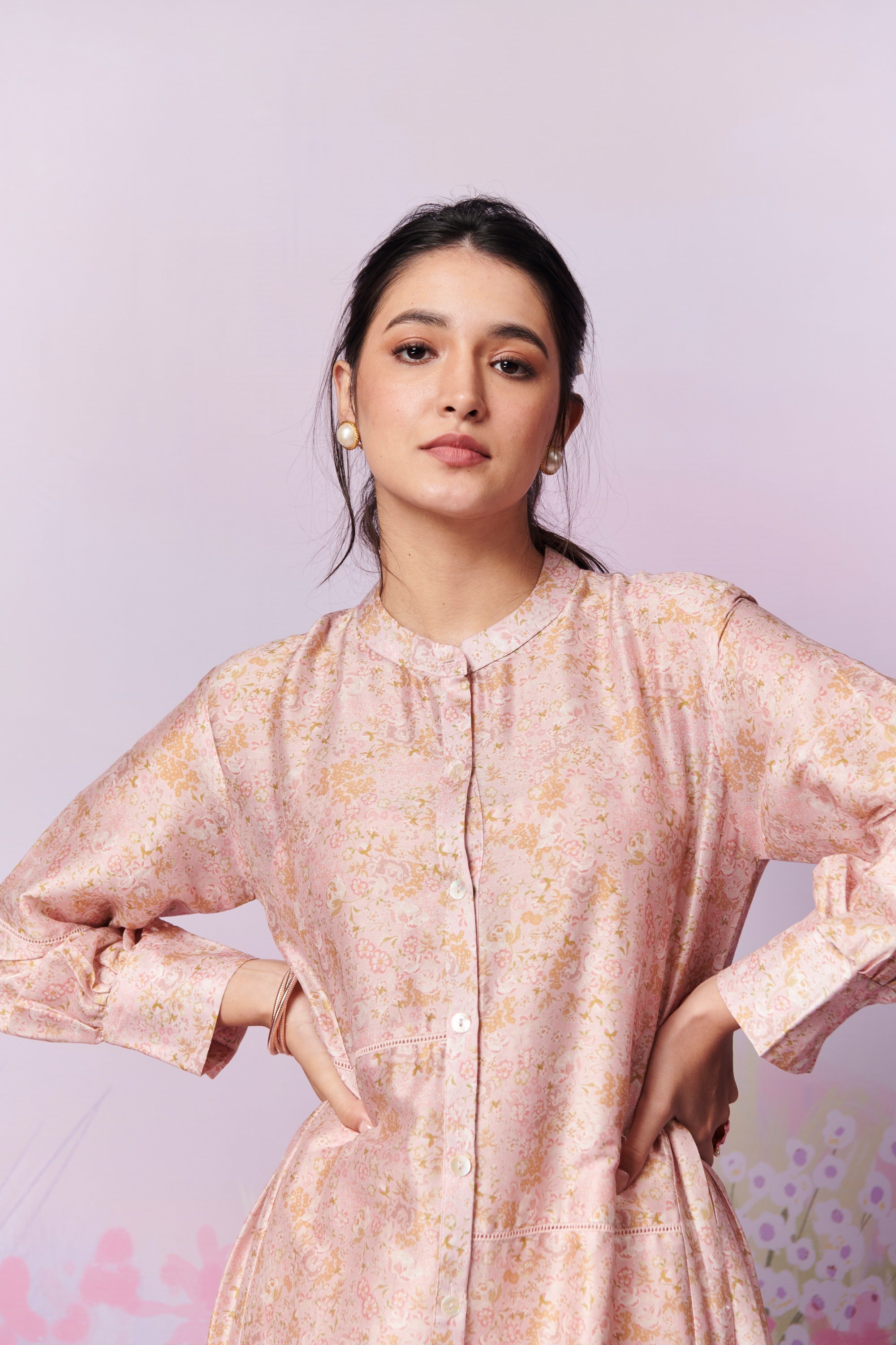 Petite Blooms Kurta and Trousers Co - Ord Set