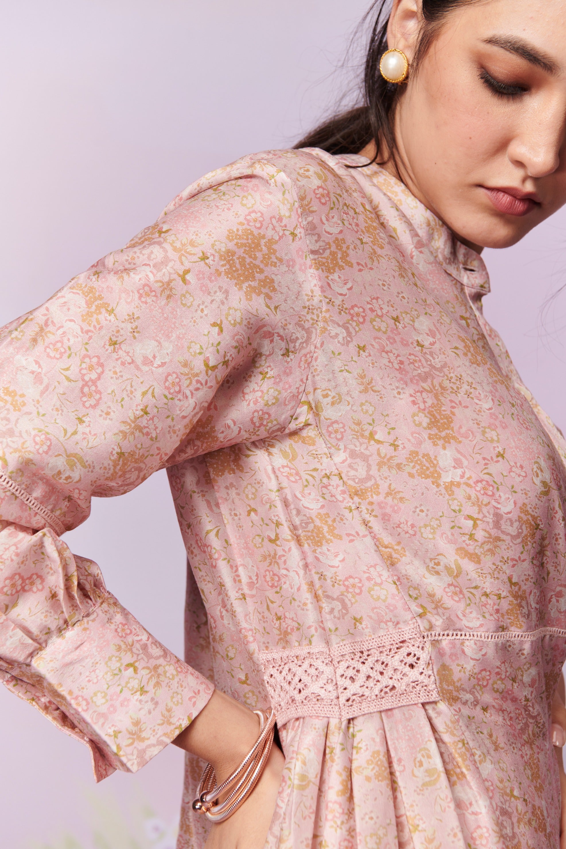 Petite Blooms Kurta and Trousers Co - Ord Set