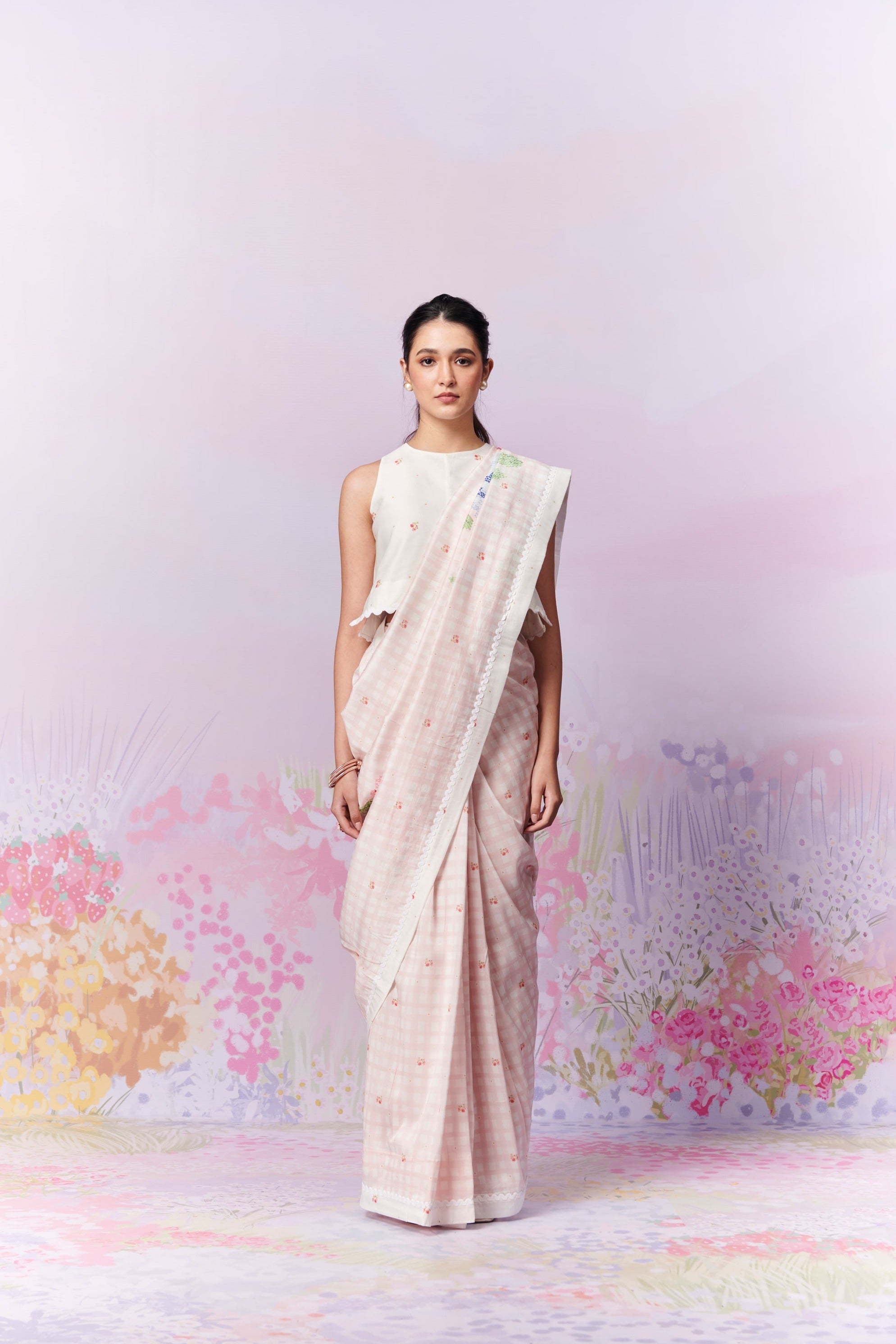 Blush Blossom Saree