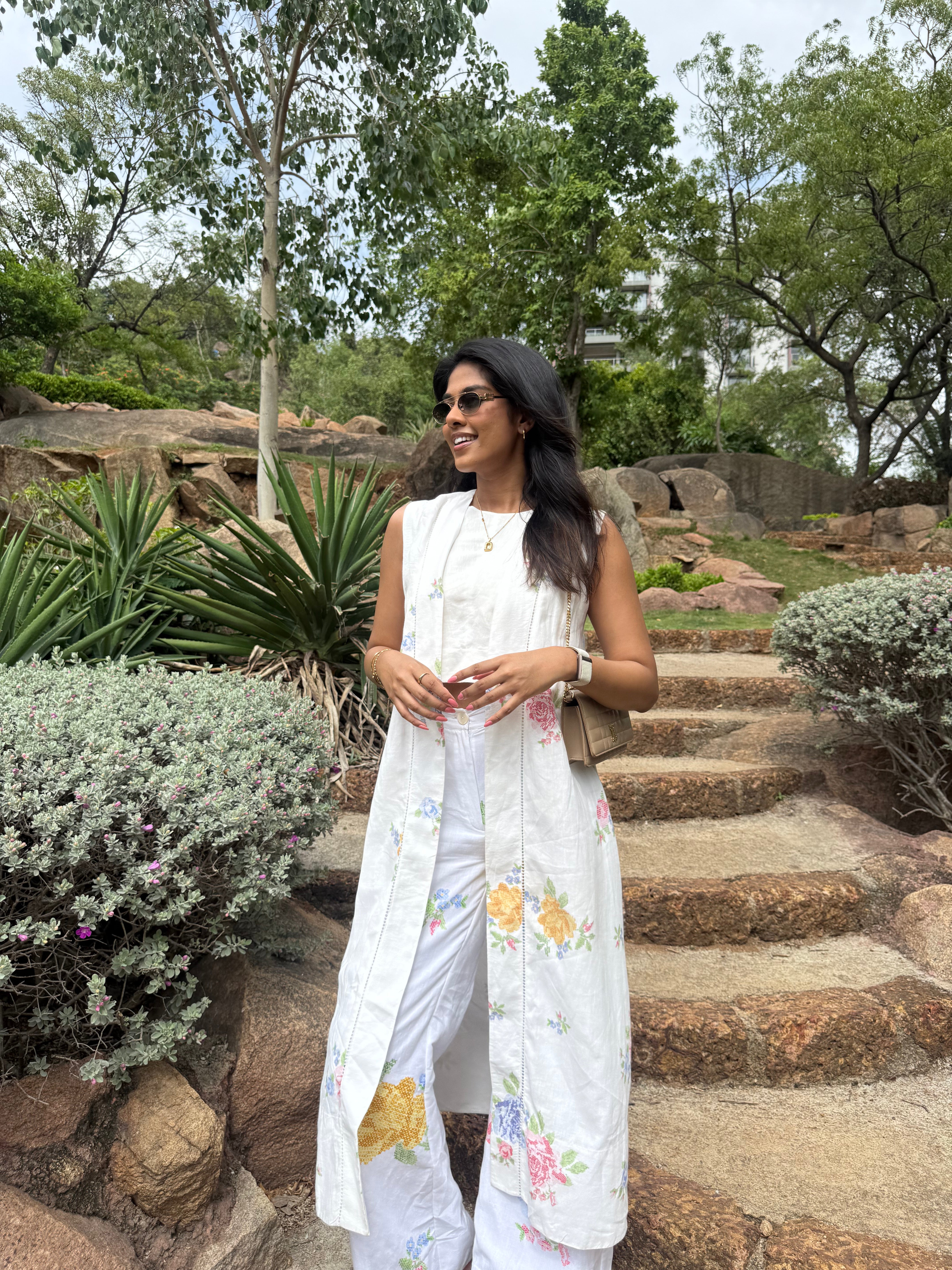 Summer Rose sleeveless overlay co-ord set